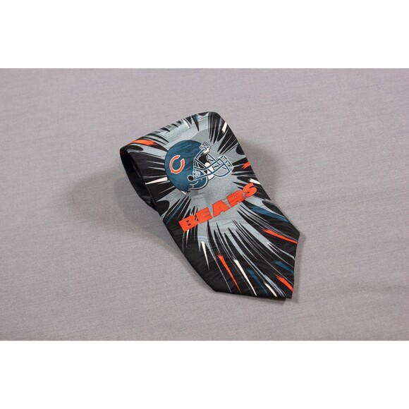 NFL Other - NFL Bears Chicago Bears Burst Football Black Logo Men's Necktie Tie